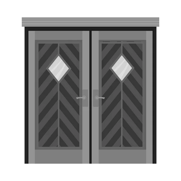Vector ontwerp van deur en appartement teken. Set van deur en lock voorraad symbool voor web. — Stockvector