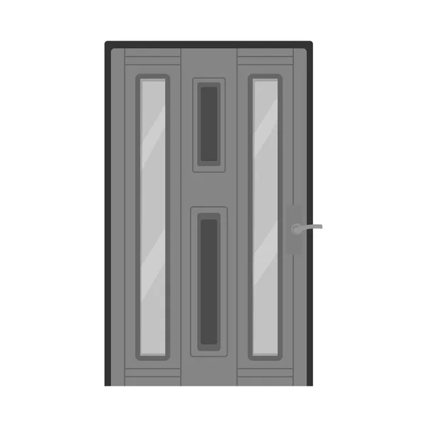 ドアとフレーム アイコンの分離オブジェクト。ウェブ用ドアとロックストックシンボルのセット. — ストックベクタ