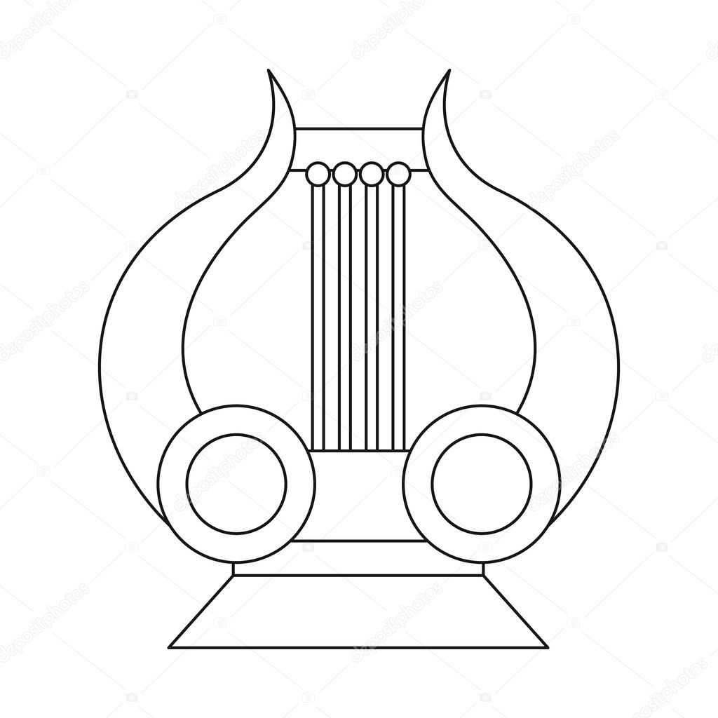 Vector design of lira and apollo logo. Collection of lira and art vector icon for stock.