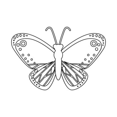 Kelebek ve kırmızı sembolüizole nesne. Web için kelebek ve tür stok sembolü koleksiyonu.