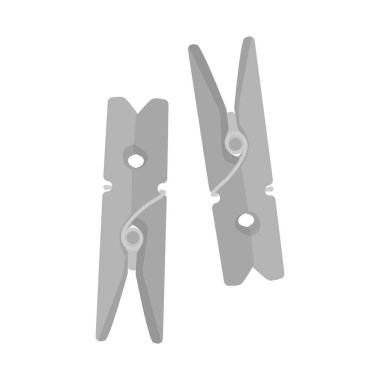 Clothespin ve ahşap simgesi vektör tasarımı. Stok için clothespin ve renkli vektör simgesi seti.