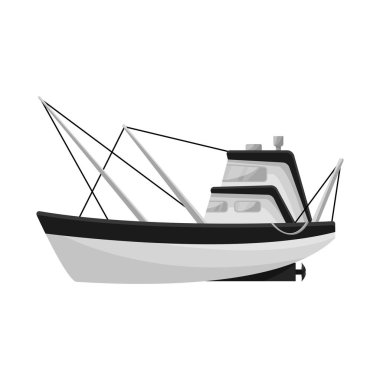 Su ve taşıma logosu izole nesne. Su ve trol stok vektör illüstrasyon toplama.