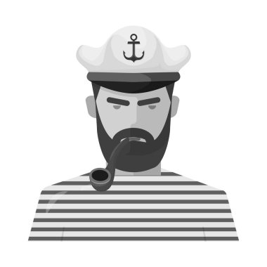 Kaptan ve denizci sembolü vektör tasarımı. Stok için kaptan ve yüz vektör simgesinin toplanması.