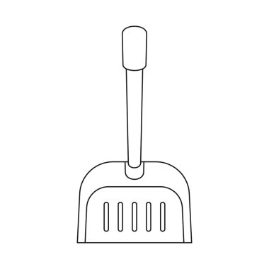 Kepçe ve plastik sembolüvektör tasarımı. Kepçe ve hizmet stok vektör illüstrasyon seti.