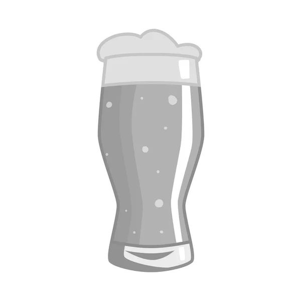 Vector illustratie van glas en pint pictogram. Set van glas en schuim voorraad symbool voor web. — Stockvector