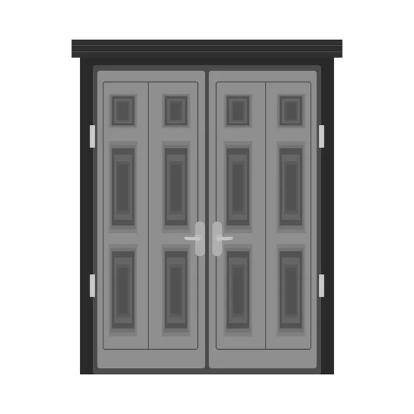 Vektor-Illustration von Tür und Hausschild. Sammlung von Tür- und Glasvektor-Illustrationen. — Stockvektor