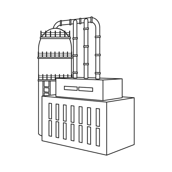 Objeto isolado do sinal da planta e da turbina. Conjunto de planta e ícone de vetor de energia para estoque . —  Vetores de Stock