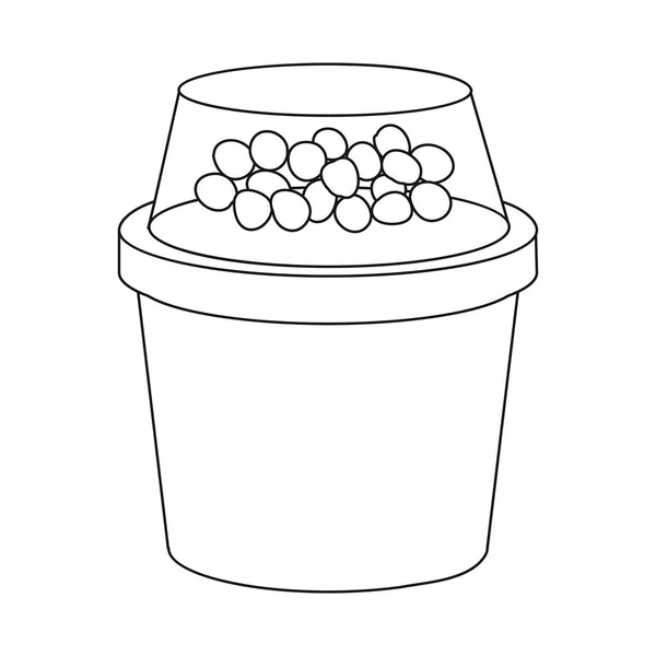 Ilustração vetorial do iogurte e símbolo do recipiente. Coleção de iogurte e sobremesa ilustração vetorial . —  Vetores de Stock