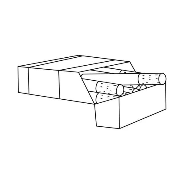 Vektor illustration av cigarett-och box-logotypen. Uppsättning cigarett-och förpacknings lager symbol för webben. — Stock vektor