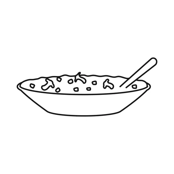 Oggetto isolato di ciotola e logo porridge. Set di ciotola e icona vettoriale cena per magazzino . — Vettoriale Stock