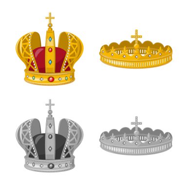 Vektör çizim Ortaçağ ve asalet simgesi. Ortaçağ kümesi ve monarşi hisse senedi simgesi web için.