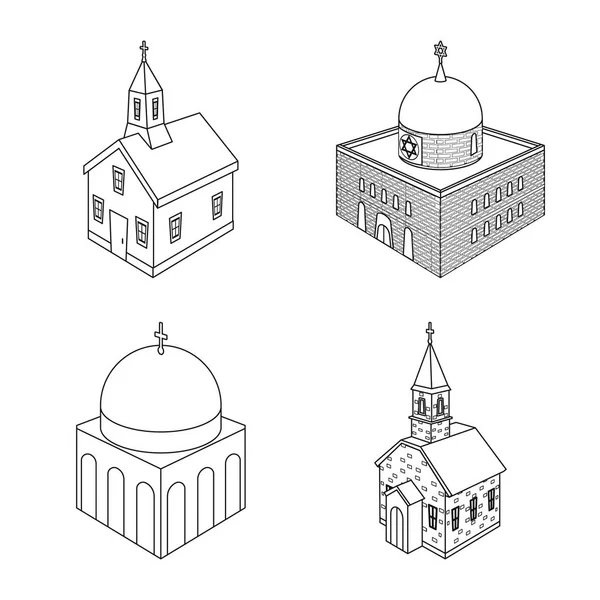 Ilustración vectorial de la arquitectura y el símbolo del edificio. Colección de arquitectura y clero icono vectorial para stock . — Vector de stock