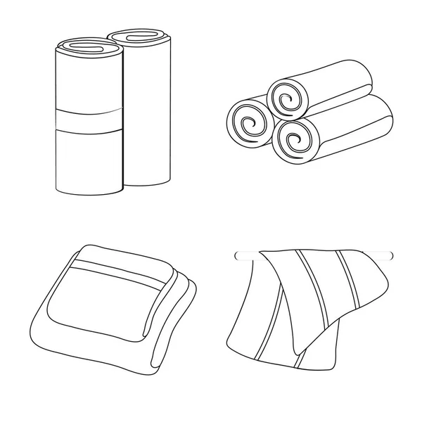 Isoliertes Objekt aus Stoff und Hygienezeichen. Set von Stoff- und Badezimmervektor-Illustration. — Stockvektor