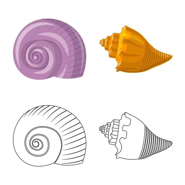 Vectorillustratie van dier en decoratie logo. Collectie van dier en Oceaan vector pictogram voor voorraad. — Stockvector
