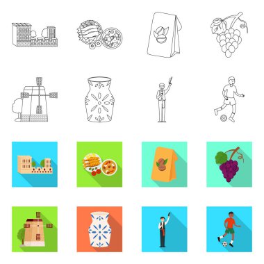 İzole nesne ve tarihi simge. Set ve ülke stok vektör illüstrasyon.