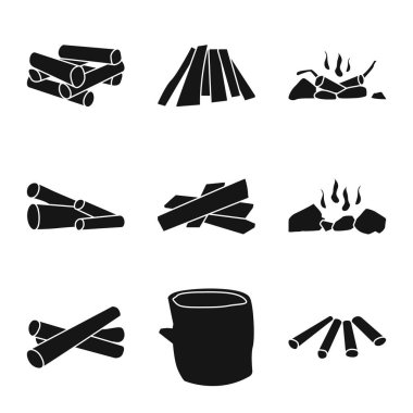 Kaba ve ormancılık logosuvektör illüstrasyon. Web için kaba ve doğa stok sembolü toplama.