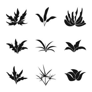 Doğa ve çevre logosuvektör illüstrasyon. Stok için doğa ve çim vektör simgesi kümesi.