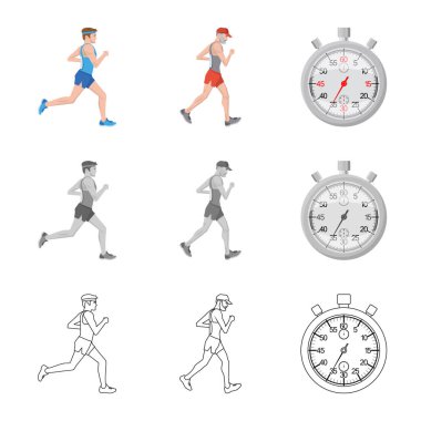 Spor ve kazanan simge vektör Illustration. Spor ve fitness hisse senedi simgesi için web topluluğu.