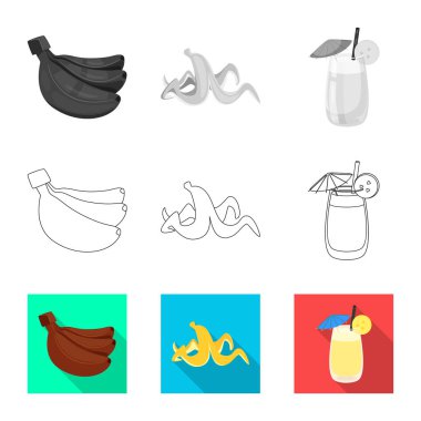 Doğal ve vejetaryen sembolü vektör tasarımı. Doğal ve yeme hisse senedi vektör çizim topluluğu.