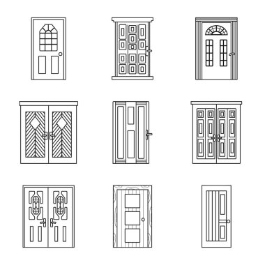 Ev ve tasarım logosu izole nesne. Ev ve ofis stok vektör illüstrasyon koleksiyonu.