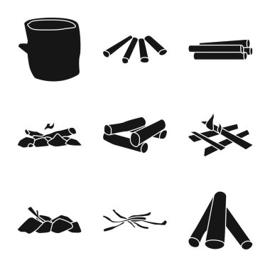 Kaba ve ormancılık logosuvektör tasarımı. Kaba ve doğal stok vektör illüstrasyon seti.