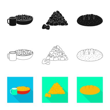 Mısır tarlası ve sebze simge vektör Illustration. Mısır tarlası ve vejetaryen hisse senedi vektör çizim koleksiyonu.