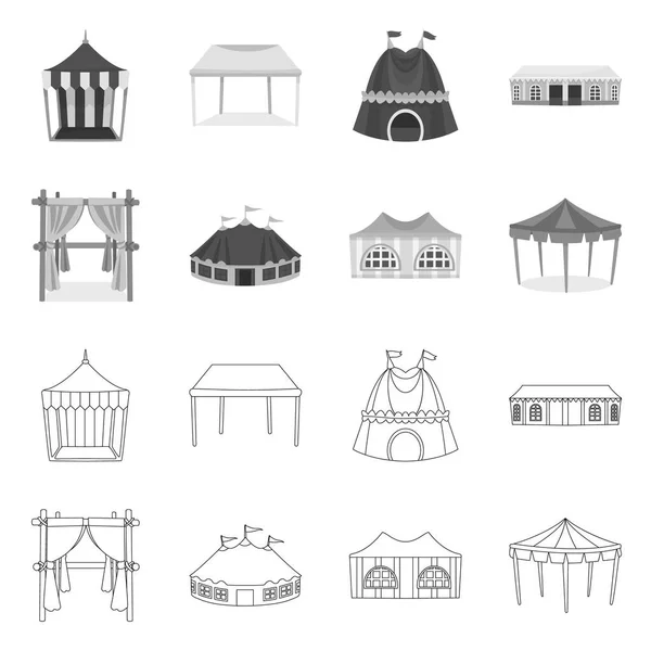 Objet isolé de toit et icône pliante. Collection de toitures et d'architecture illustration vectorielle de stock. — Image vectorielle