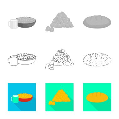 Mısır tarlası ve sebze simge vektör Illustration. Mısır tarlası ve vejetaryen hisse senedi simgesi web için kümesi.