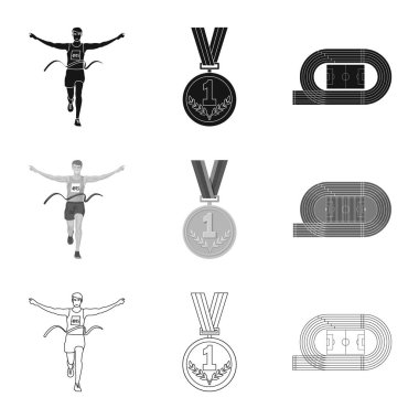 Spor ve kazanan simgesi yalıtılmış nesne. Spor ve fitness hisse senedi simgesi web için kümesi.