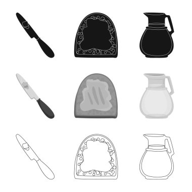 Vektör çizimi krem ve ürün logosu. Kremsi topluluğu ve web için çiftlik hisse senedi simgesi.