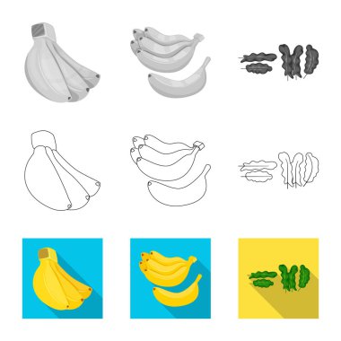 Vektör çizim doğal ve vejetaryen sembolü. Hisse senedi için doğal ve yeme vektör simge kümesi.