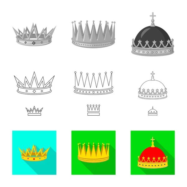 Objeto isolado do logotipo medieval e da nobreza. Conjunto de ilustração vetorial medieval e monárquica . — Vetor de Stock