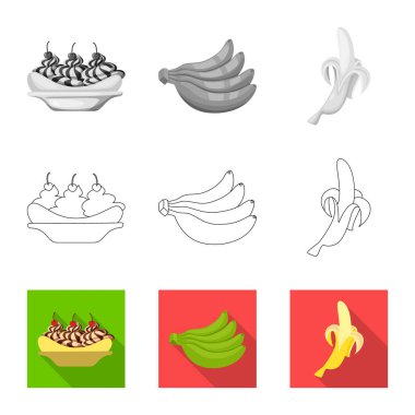 Doğal ve vejetaryen logosu yalıtılmış nesne. Doğal ve yeme hisse senedi vektör çizim topluluğu.