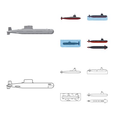 Savaş ve gemi logo vektör tasarımı. Savaş ve filo hisse senedi simgesi için web topluluğu.