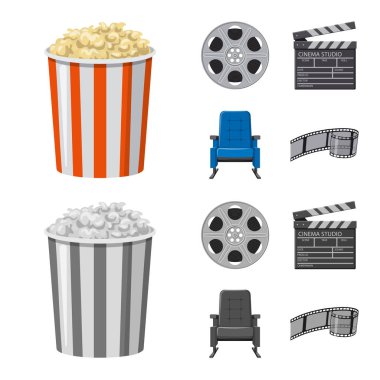 Televizyon ve filme logo vektör tasarımı. Televizyon ve web için hisse senedi simgesi ile ilgilenen.