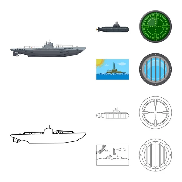 戦争や船のシンボルのベクター デザイン。Web の戦争と艦隊のストック シンボルのコレクション. — ストックベクタ