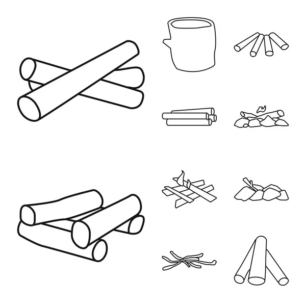 Ilustración vectorial del logotipo de textura y construcción. Conjunto de textura e ilustración de vector de stock de madera dura . — Archivo Imágenes Vectoriales