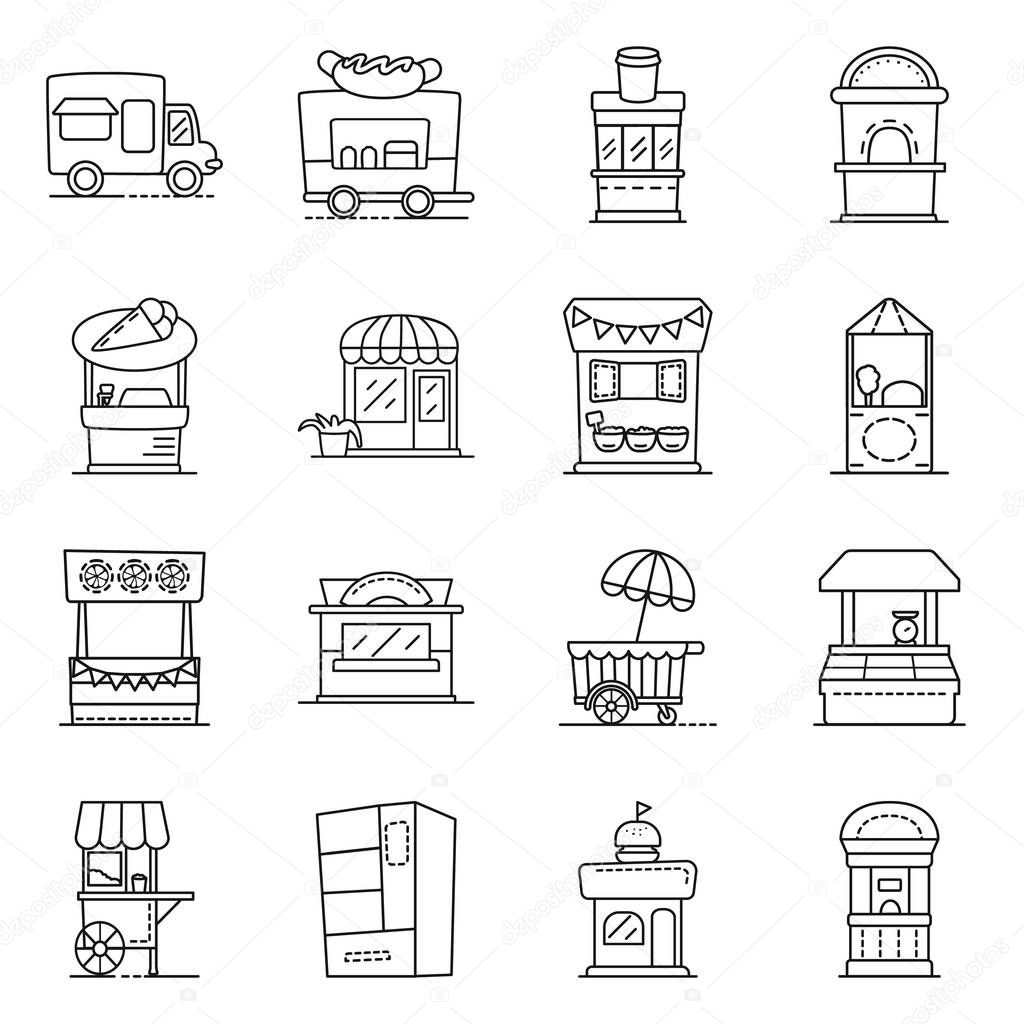Vector design of vending and public sign. Set of vending and storefront vector icon for stock.