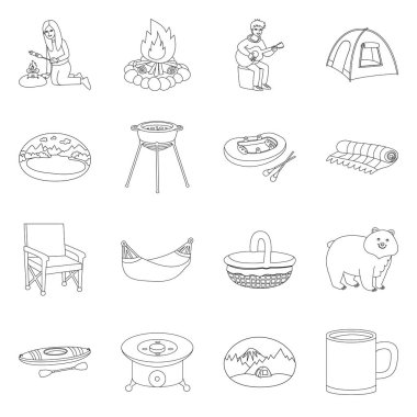 Yaz ve seyahat işareti izole nesne. Web için yaz ve turizm stok sembolü seti.