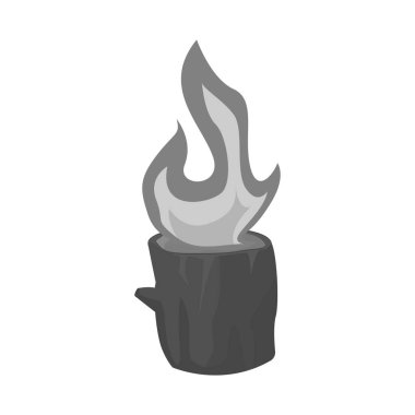 Blaze ve ateşli logo vektör tasarımı. Web için yangın ve yanan stok sembolü seti.