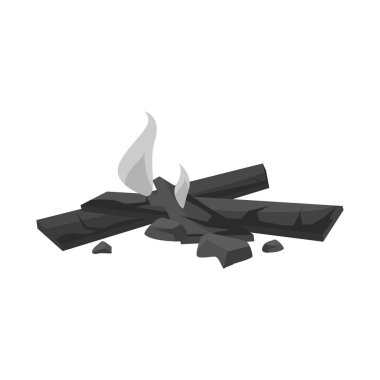 Şenlik ateşi ve yanma sembolüizole nesne. Stok için şenlik ateşi ve yakacak odun vektör simgesi seti.