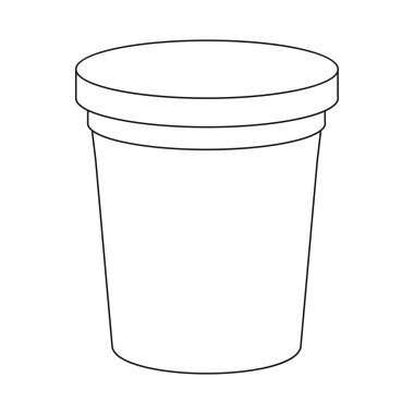 Yoğurt ve paket işareti izole nesne. Web için yoğurt ve kova stok sembolü seti.