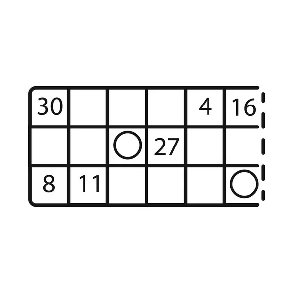 Ilustração vetorial do jogo e sinal de bingo. Coleção de jogo e símbolo de estoque de loteria de web . —  Vetores de Stock