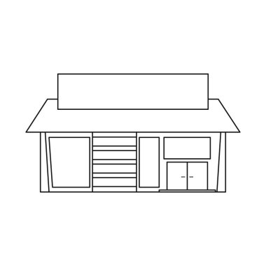 Hipermarket ve kamu logosu vektör tasarımı. Hisse senedi için hipermarket ve mağaza vektör simgesi seti.