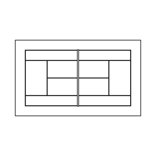 Diseño vectorial del icono del tenis y el estadio. Colección de tenis y el símbolo de la acción partido para la web . — Archivo Imágenes Vectoriales