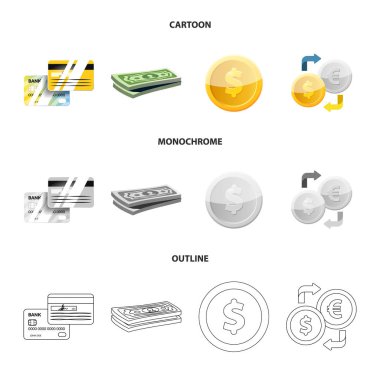 Banka ve para logosu yalıtılmış nesne. Banka ve bill hisse senedi simgesi için web topluluğu.