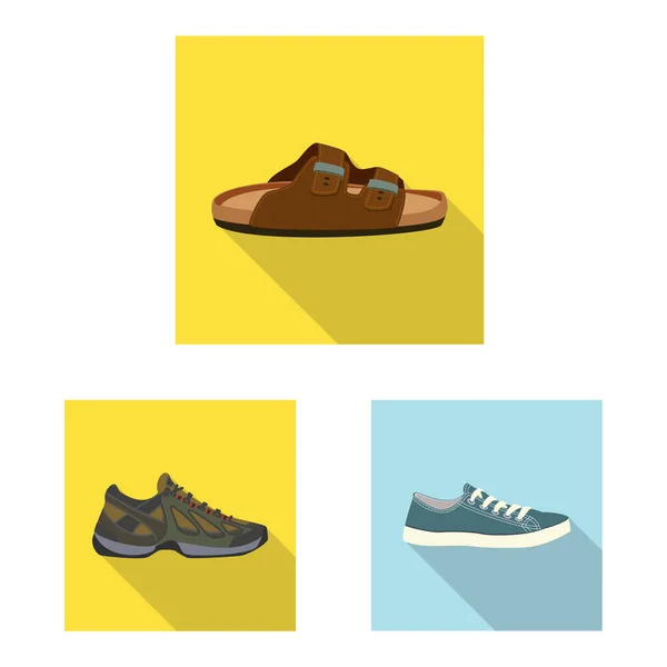 Απομονωμένο αντικείμενο των υποδημάτων και υποδημάτων εικονίδιο. Συλλογή παπούτσι και το πόδι εικονίδιο του φορέα σε απόθεμα. — Διανυσματικό Αρχείο