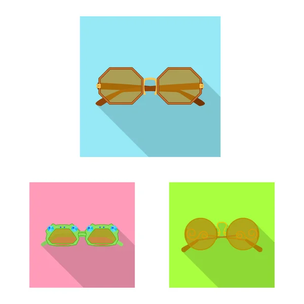 Objeto aislado de gafas y símbolo de gafas de sol. Conjunto de gafas y accesorio icono vectorial para stock . — Vector de stock