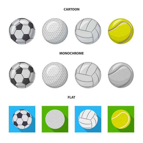 Objeto isolado de esporte e sinal de bola. Conjunto de esporte e símbolo de estoque atlético para web . —  Vetores de Stock