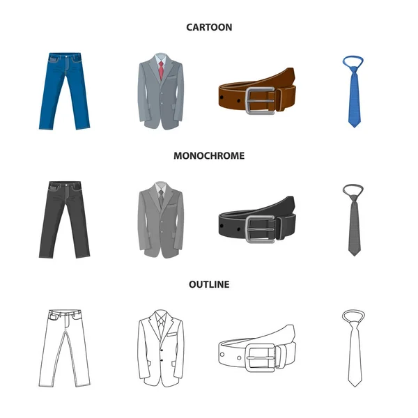 Geïsoleerde object van mens en kleding teken. Collectie van mens en slijtage vector pictogram voor voorraad. — Stockvector